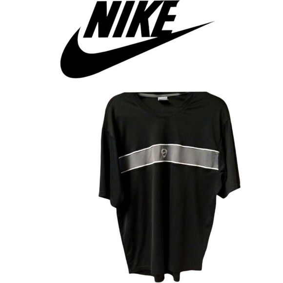 Men's NIKE Short Sleeve Black & Gray Shirt. My - Picture 1 of 11